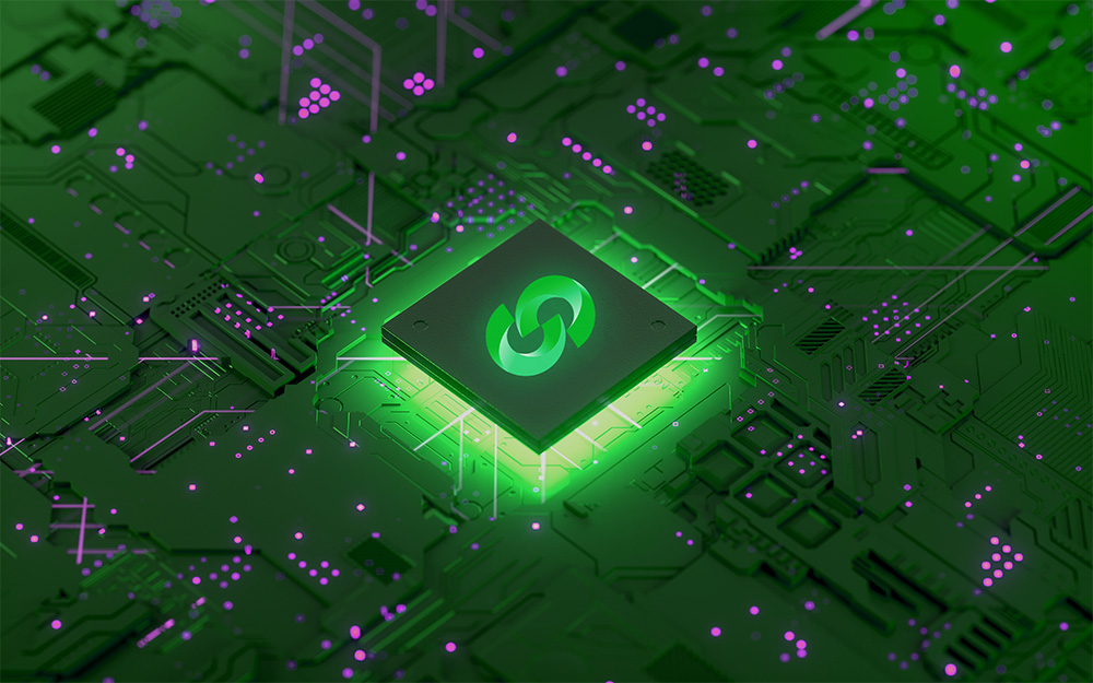 AI Microchip showing Drvless Logo Presenting the Final Microchip