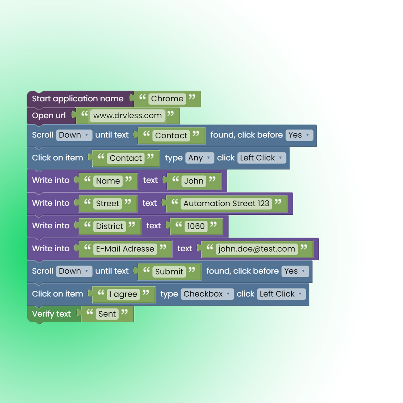 Code written down in Blocks 4
