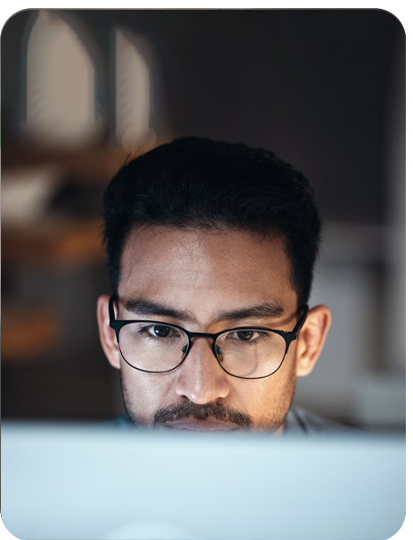 Busy man Working on Computer