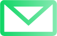 Green envelope icon on transparent background